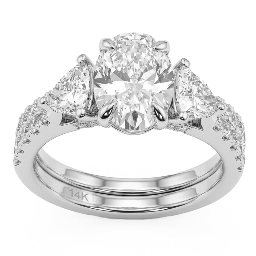 3.55ct 14K White Gold Diamond Ring Size 6.5