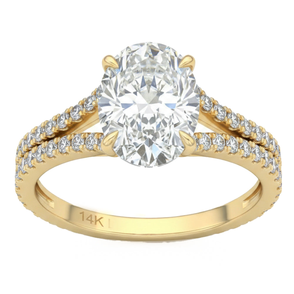 2.55ct 14K Yellow Gold Diamond Ring Size 6.5