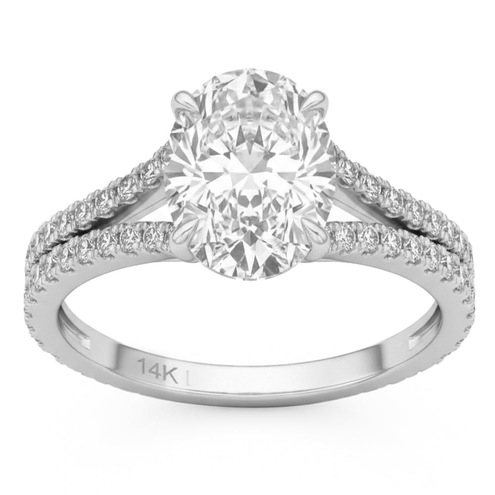 2.55ct 14K White Gold Diamond Ring Size 6.5