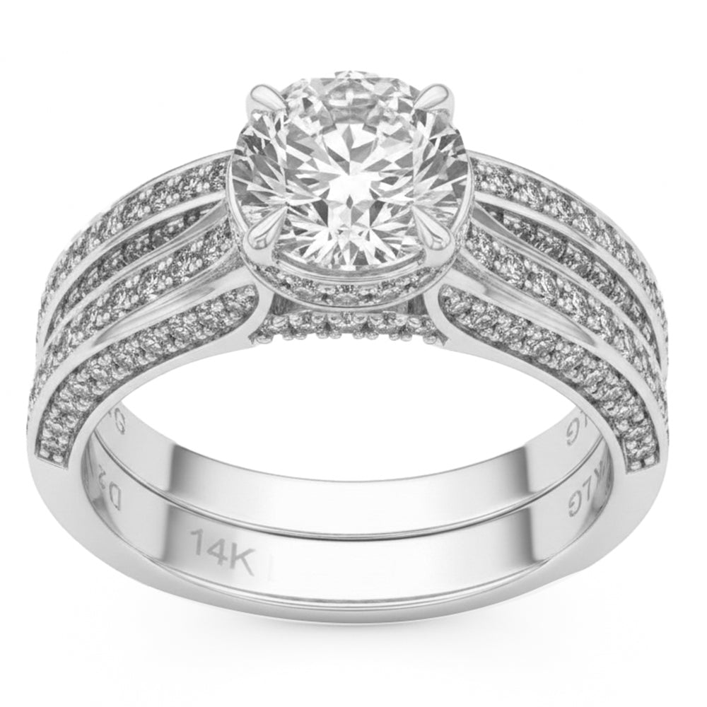 2.52ct 14K White Gold Diamond Ring Size 6.5