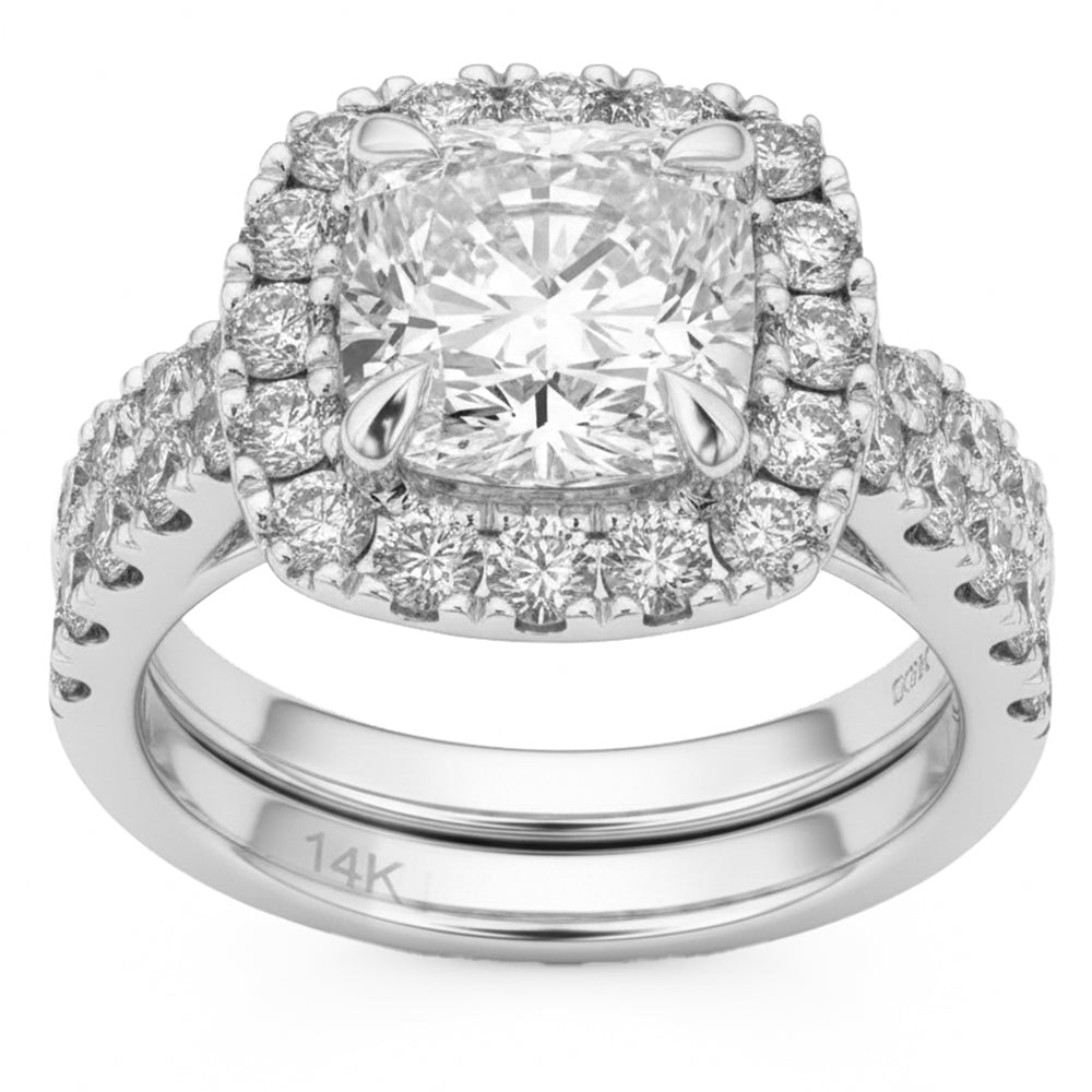 4.75ct 14K White Gold Diamond Ring Size 6.5