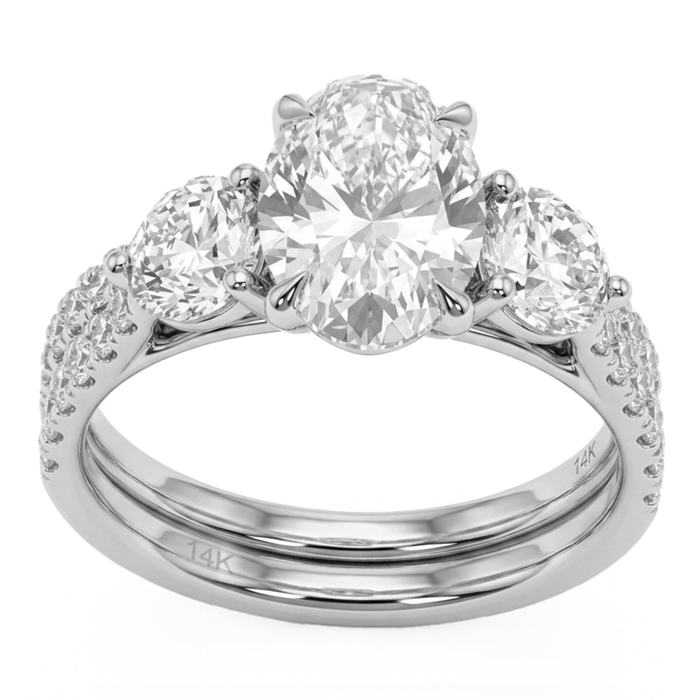 3.65ct 14K White Gold Diamond Ring Size 6.5