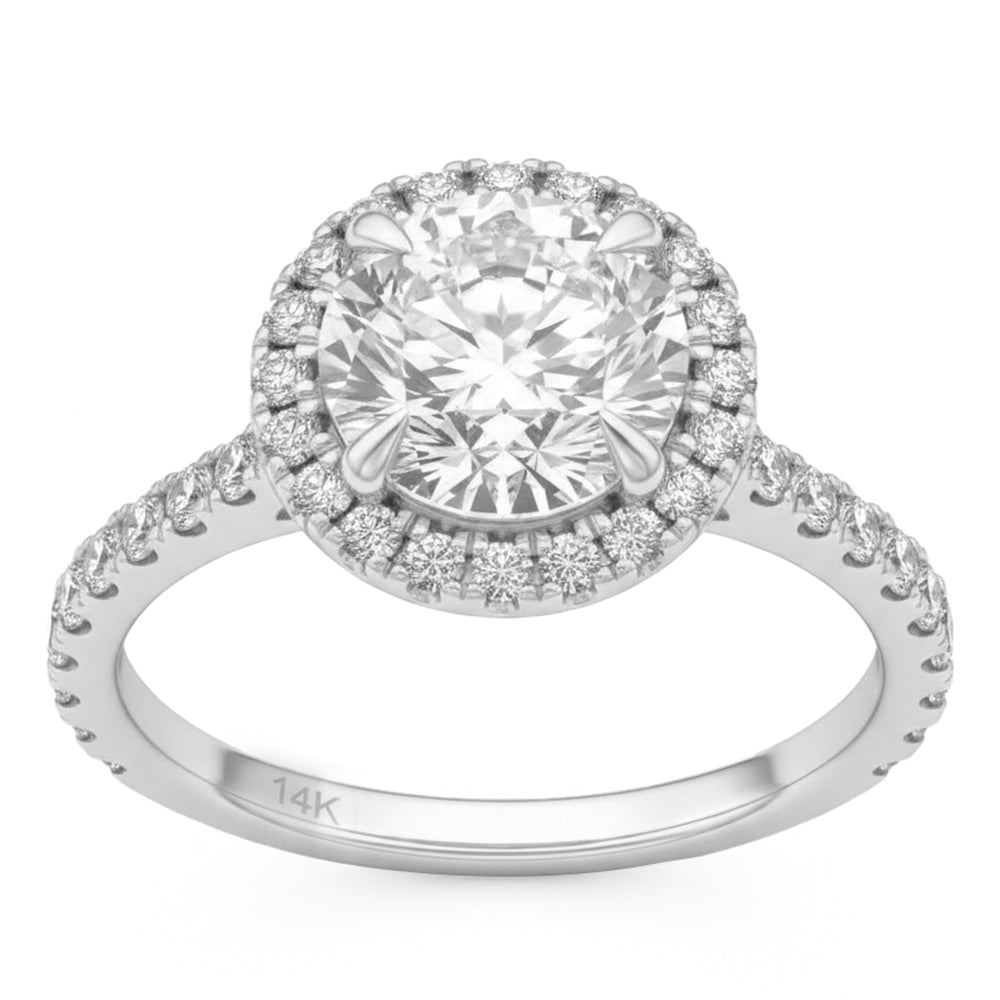 2.61ct 14K White Gold Diamond Ring Size 6.5