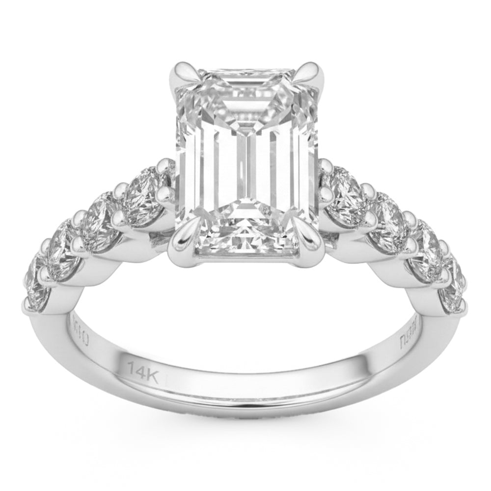 4.05ct 14K White Gold Diamond Ring Size 6.5