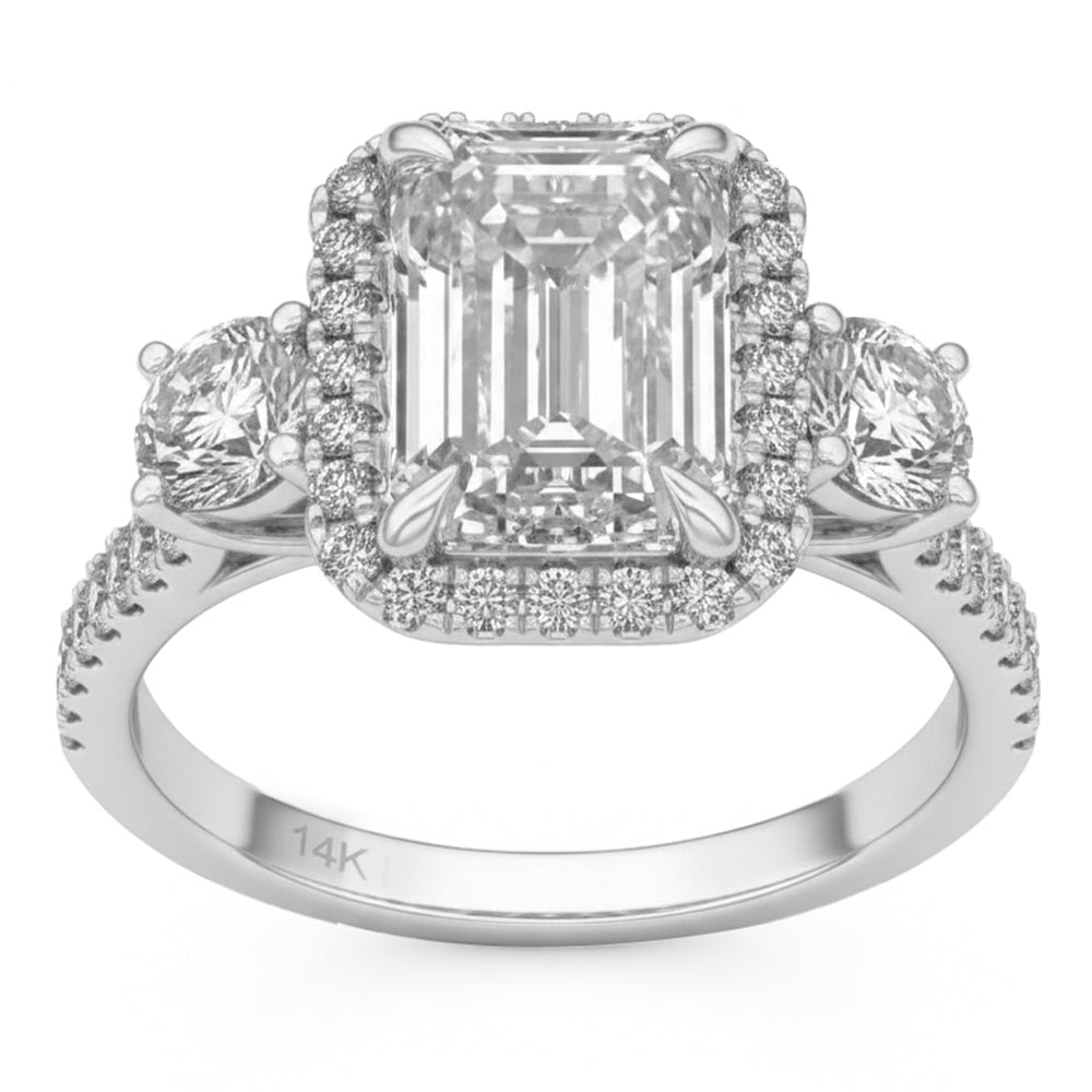 4.11ct 14K White Gold Diamond Ring Size 6.5