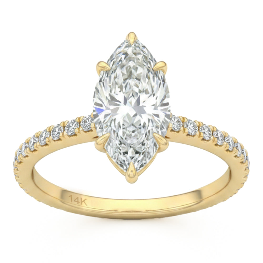 2.42ct 14K Yellow Gold Diamond Ring Size 6.5