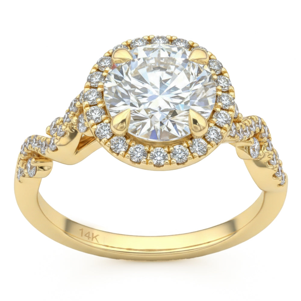 2.41ct 14K Yellow Gold Diamond Ring Size 6.5