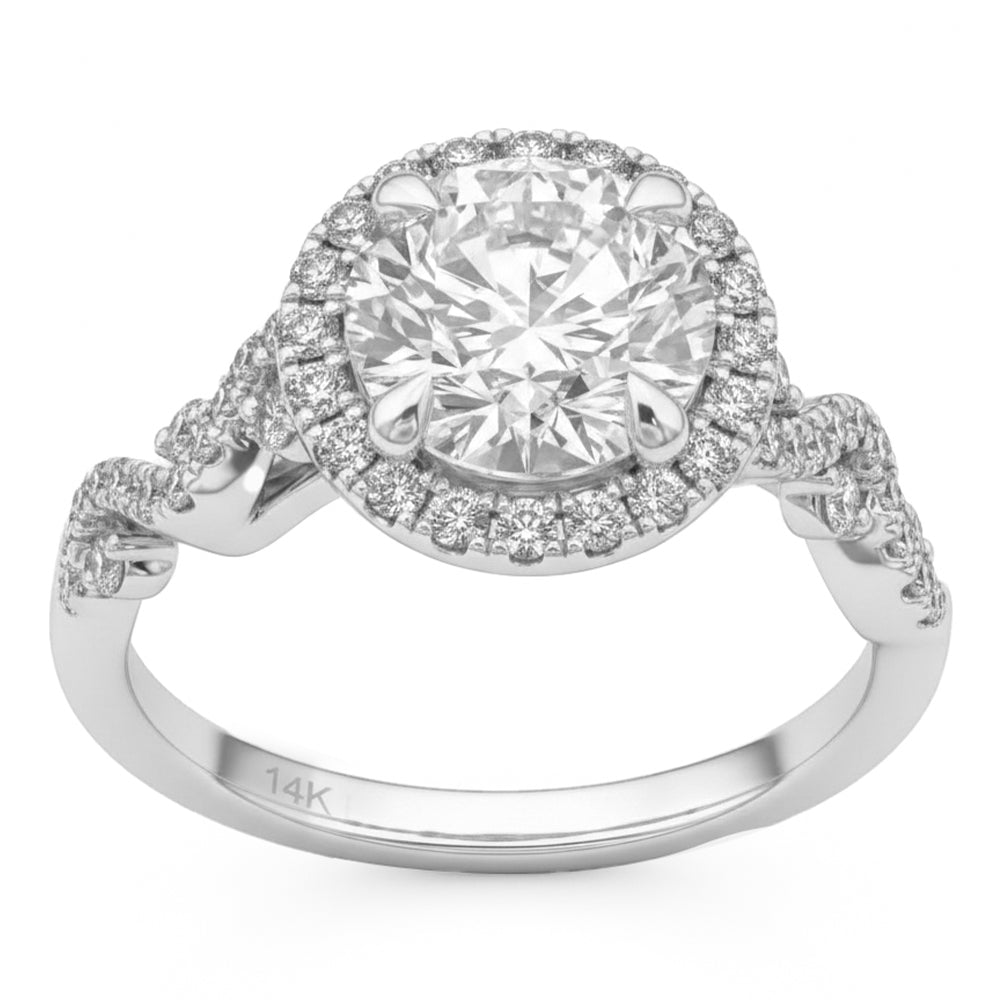 3.45ct 14K White Gold Diamond Ring Size 6.5