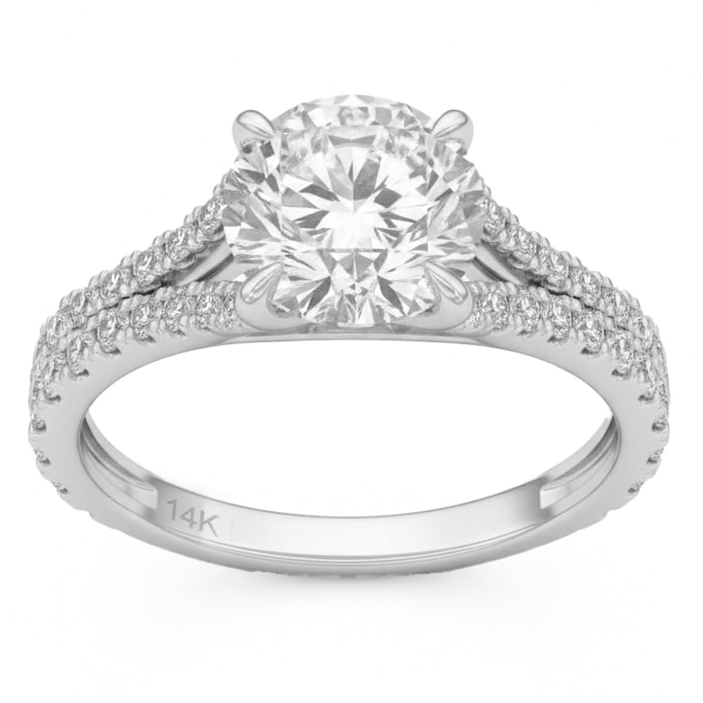 2.55ct 14K White Gold Diamond Ring Size 6.5