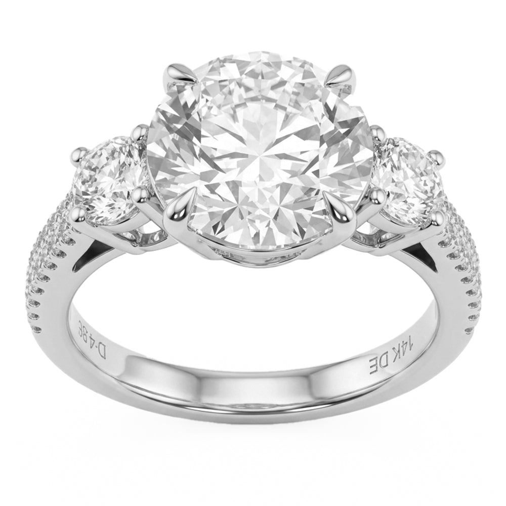 4.89ct 14K White Gold Diamond Ring Size 6.5