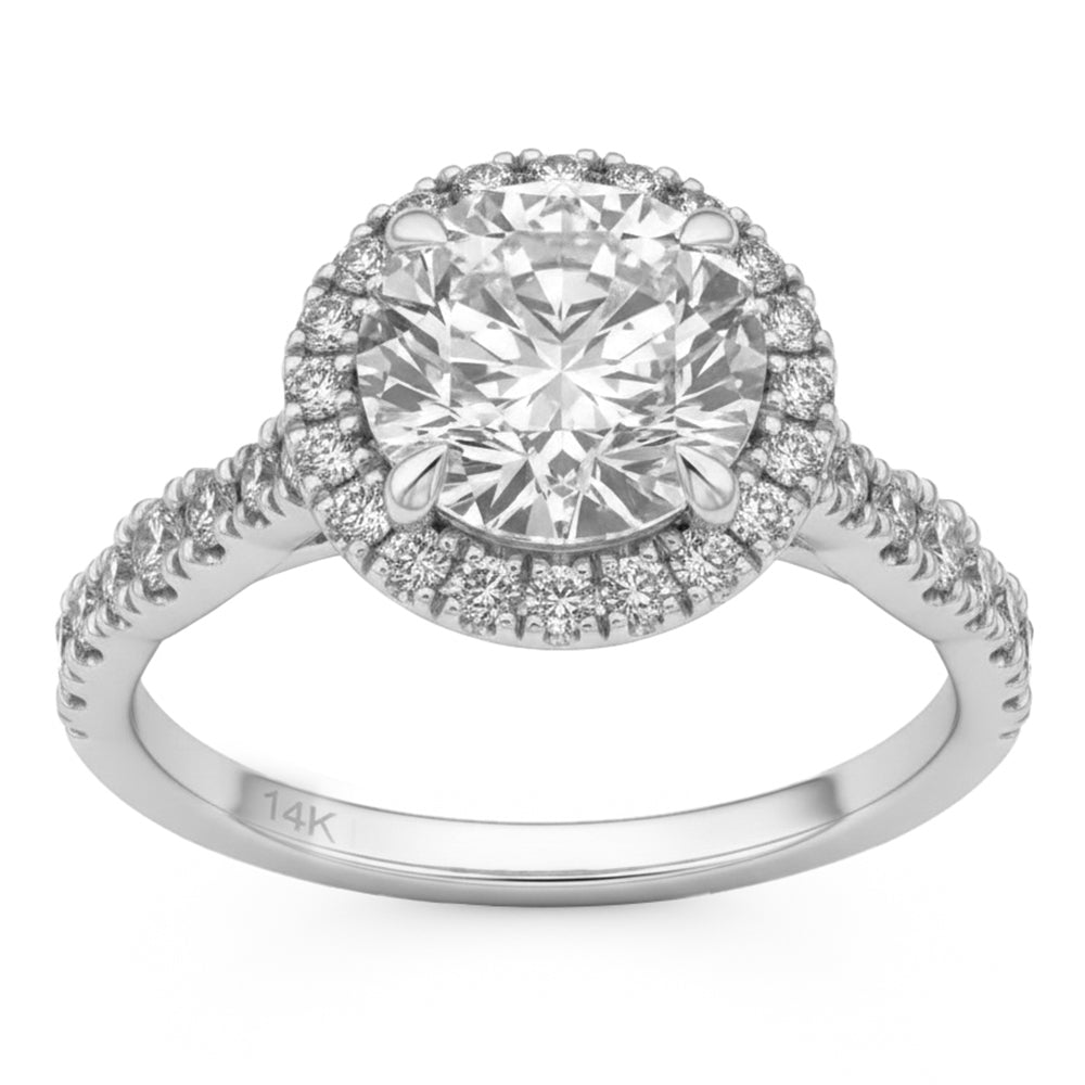 2.6ct 14K White Gold Diamond Ring Size 6.5