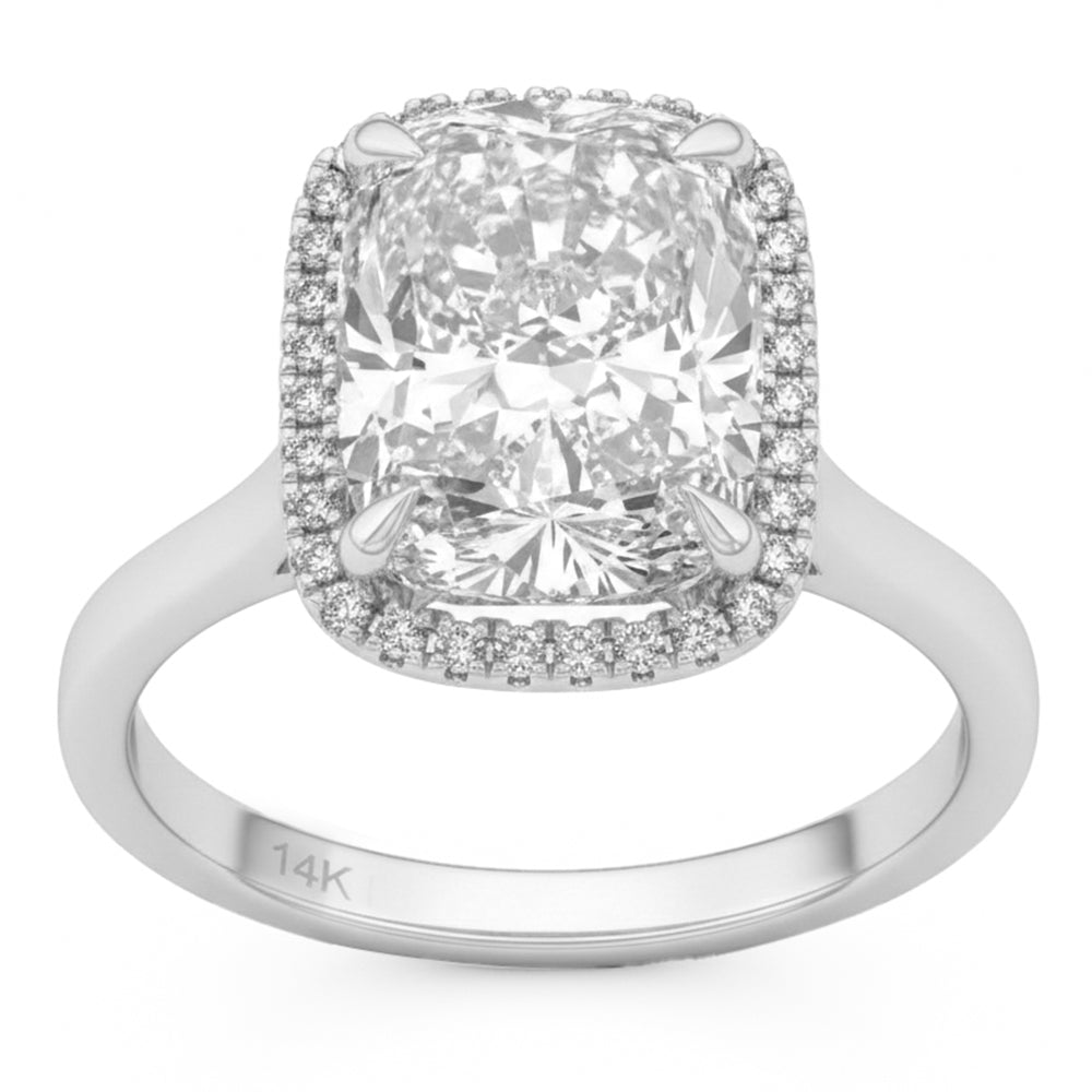 3.93ct 14K White Gold Diamond Ring Size 6.5