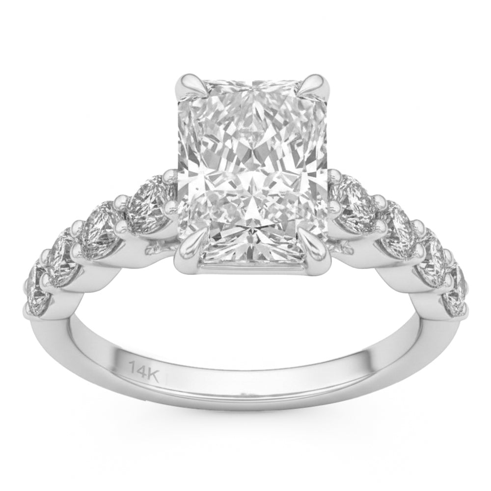 4.05ct 14K White Gold Diamond Ring Size 6.5