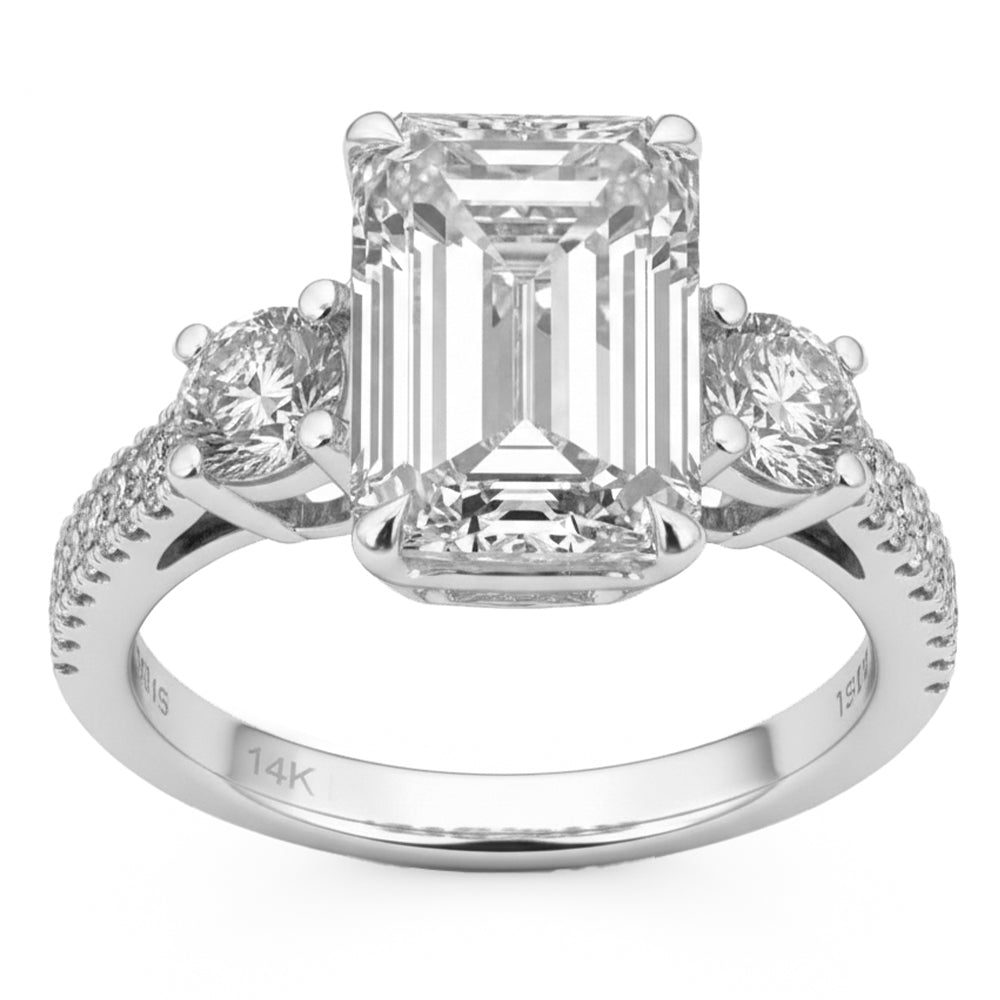 4.89ct 14K White Gold Diamond Ring Size 6.5