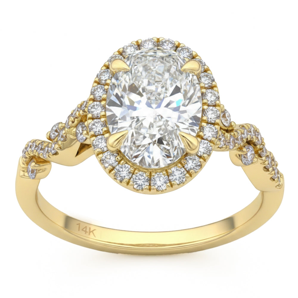 2.41ct 14K Yellow Gold Diamond Ring Size 6.5