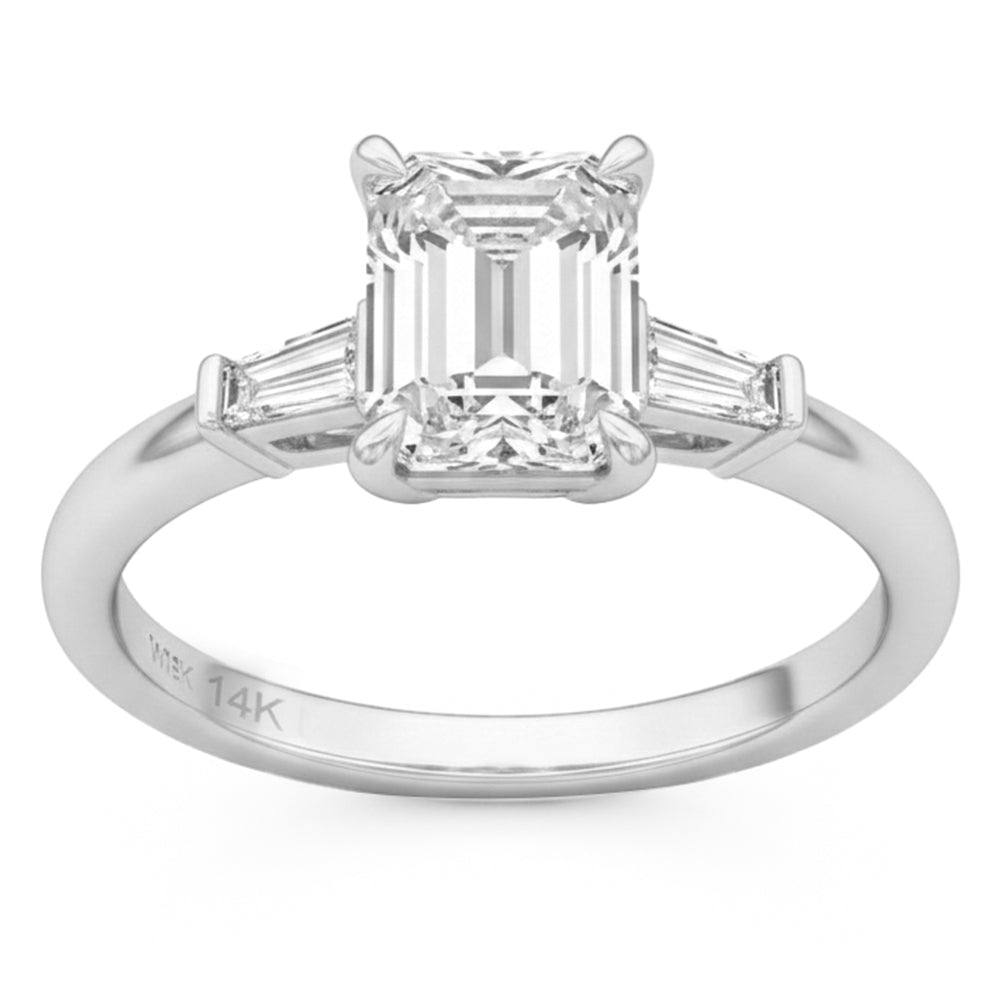 3.35ct 14K White Gold Diamond Ring Size 6.5