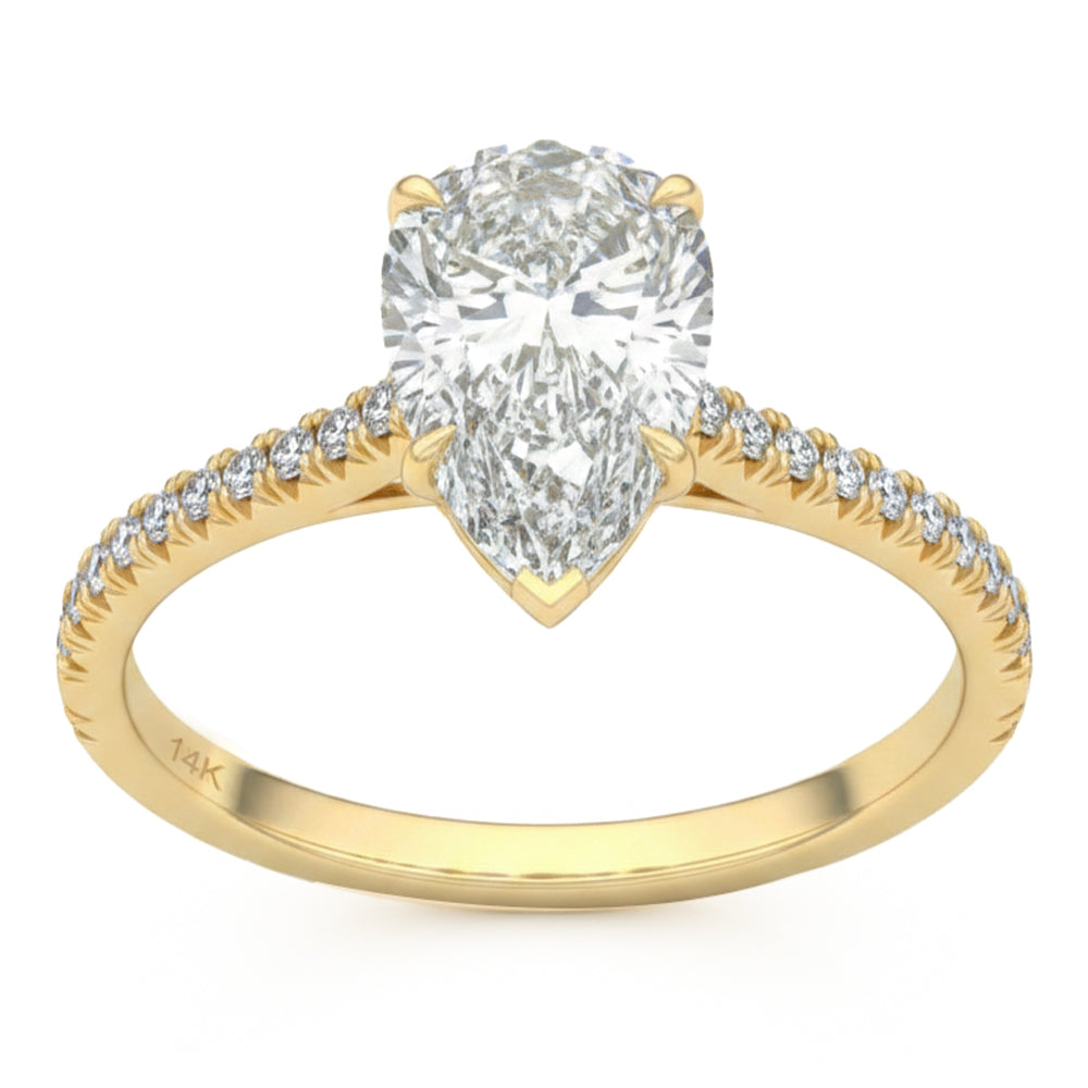 2.4ct 14K Yellow Gold Diamond Ring Size 6.5