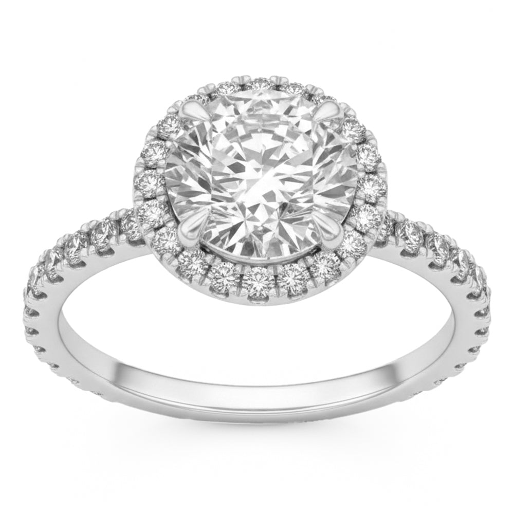 2.7ct 14K White Gold Diamond Ring Size 6.5