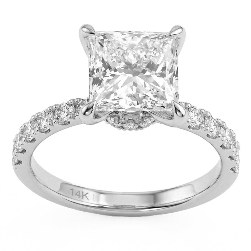 3.64ct 14K White Gold Diamond Ring Size 6.5