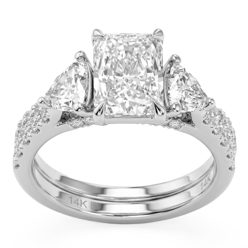 3.55ct 14K White Gold Diamond Ring Size 6.5