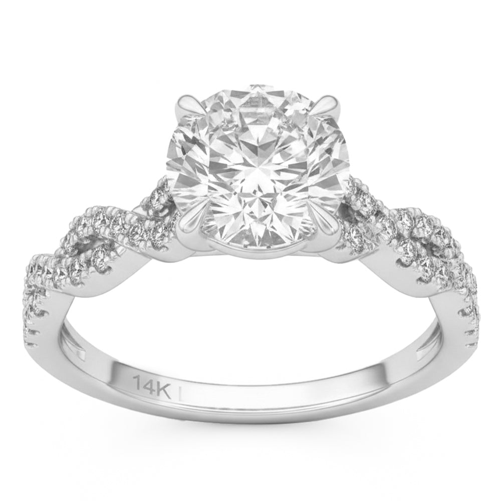 2.35ct 14K White Gold Diamond Ring Size 6.5