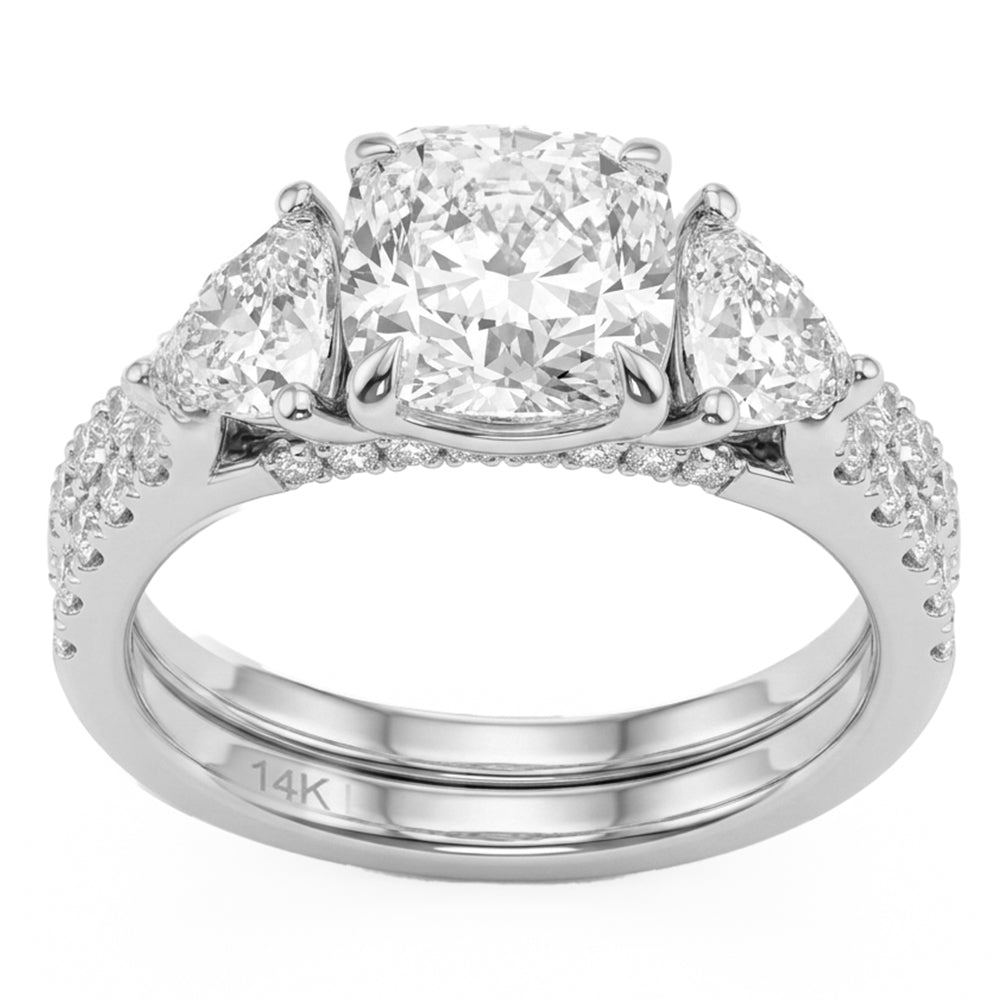 3.55ct 14K White Gold Diamond Ring Size 6.5