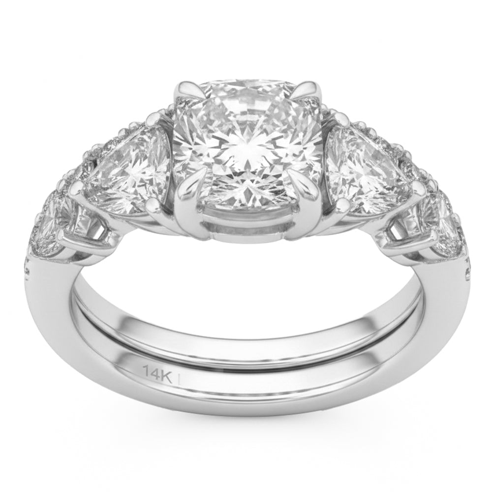 3.61ct 14K White Gold Diamond Ring Size 6.5