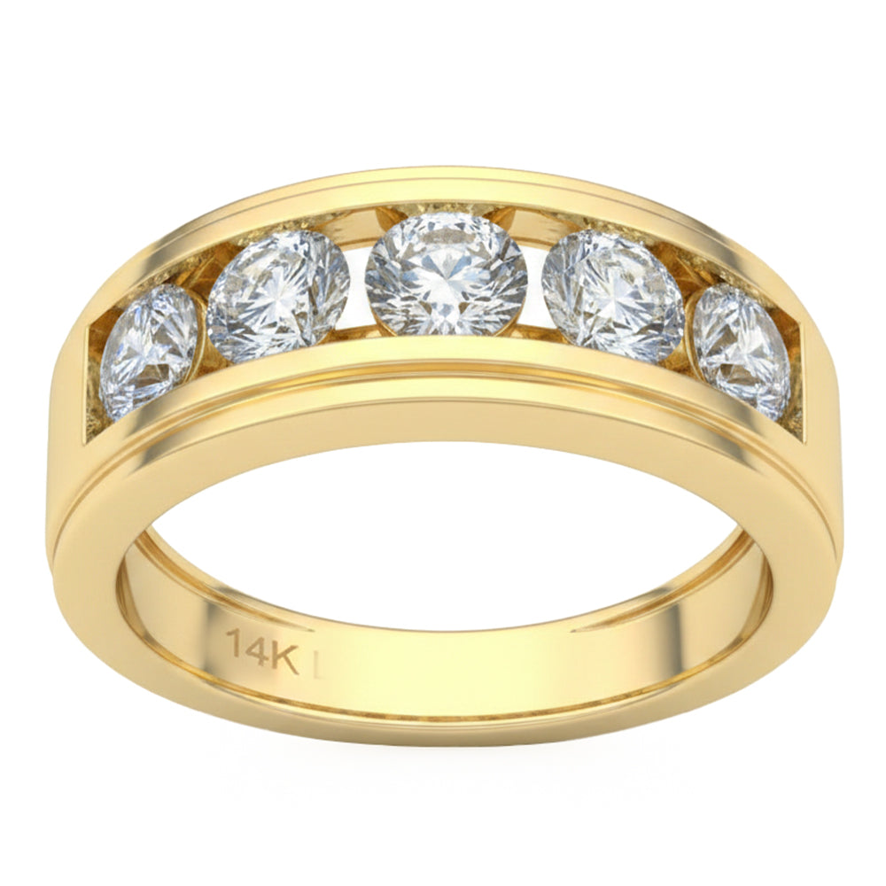 2.05ct 14K Yellow Gold Diamond Ring Size 6.5