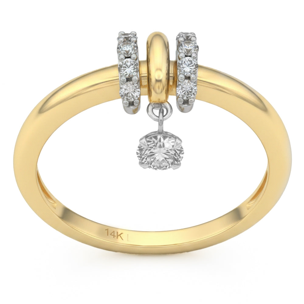 .33ct 14K Two Tone Diamond Ring Size 6.5