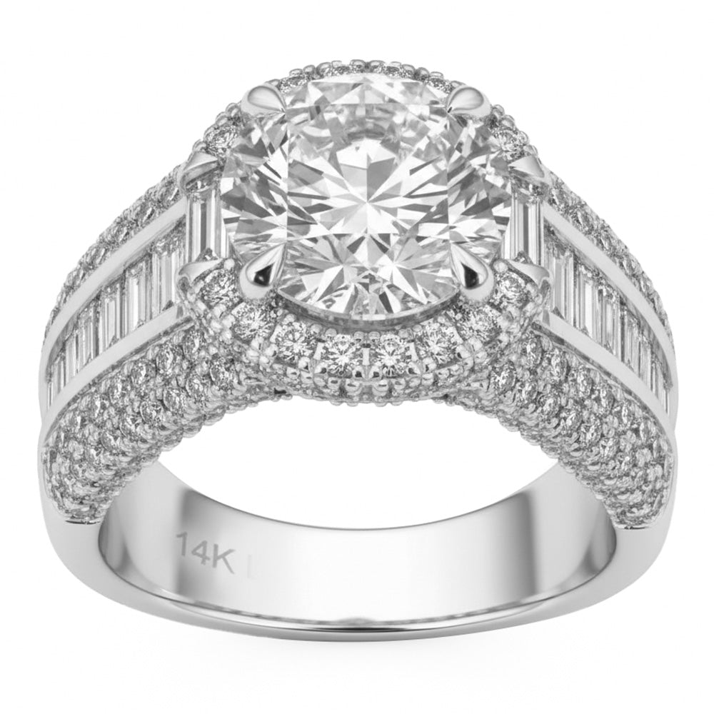 4.94ct 14K White Gold Diamond Ring Size 6.5