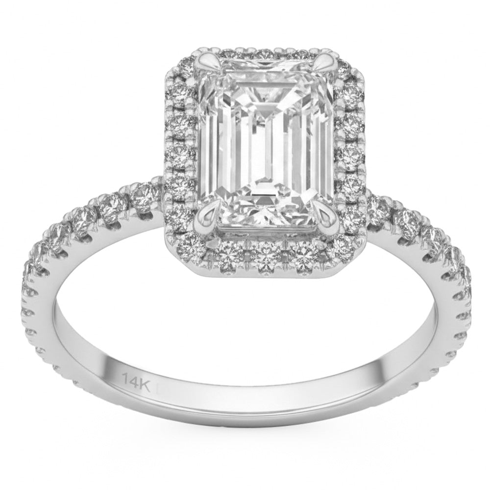 2.7ct 14K White Gold Diamond Ring Size 6.5