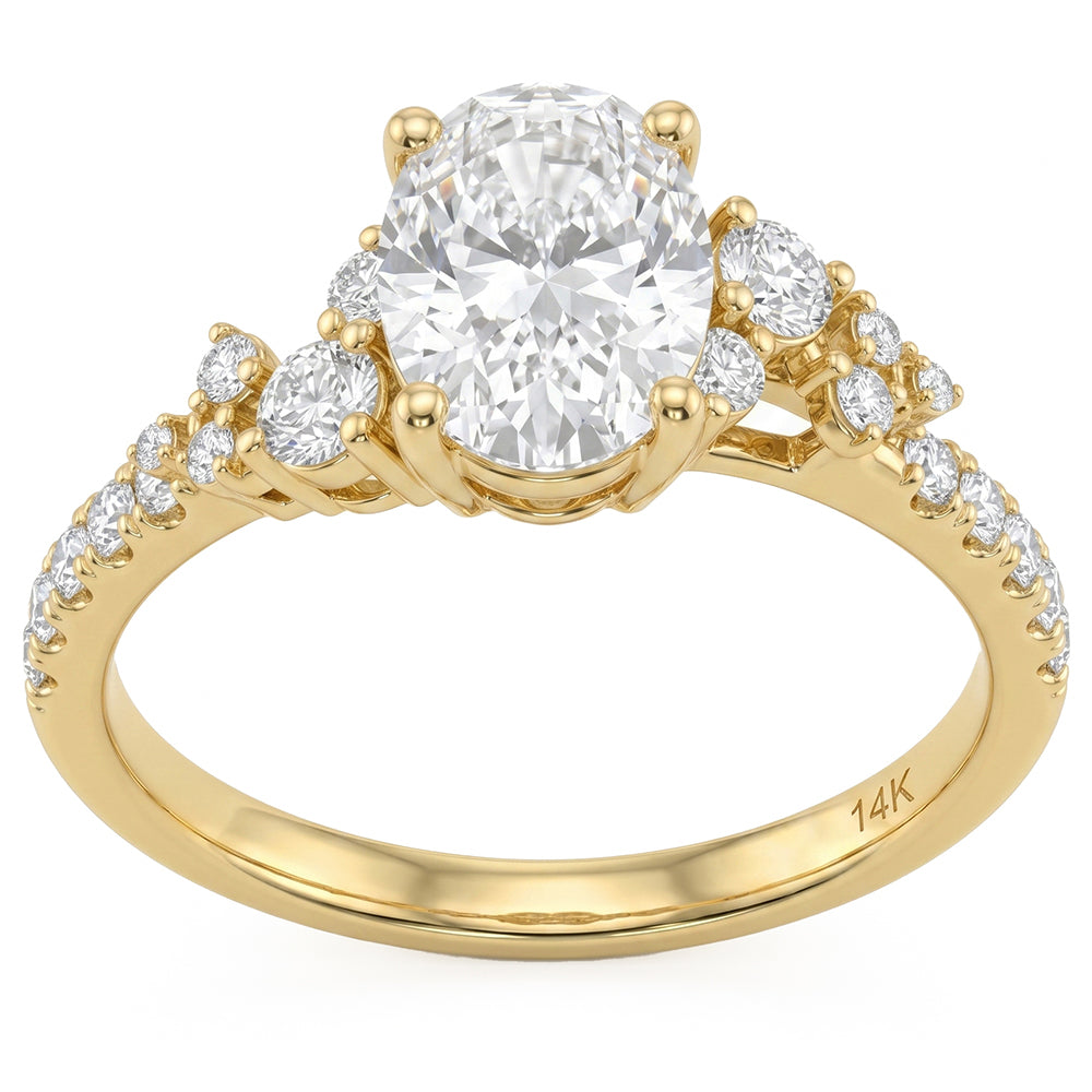 2.08ct 14K Yellow Gold Diamond Ring Size 6.5