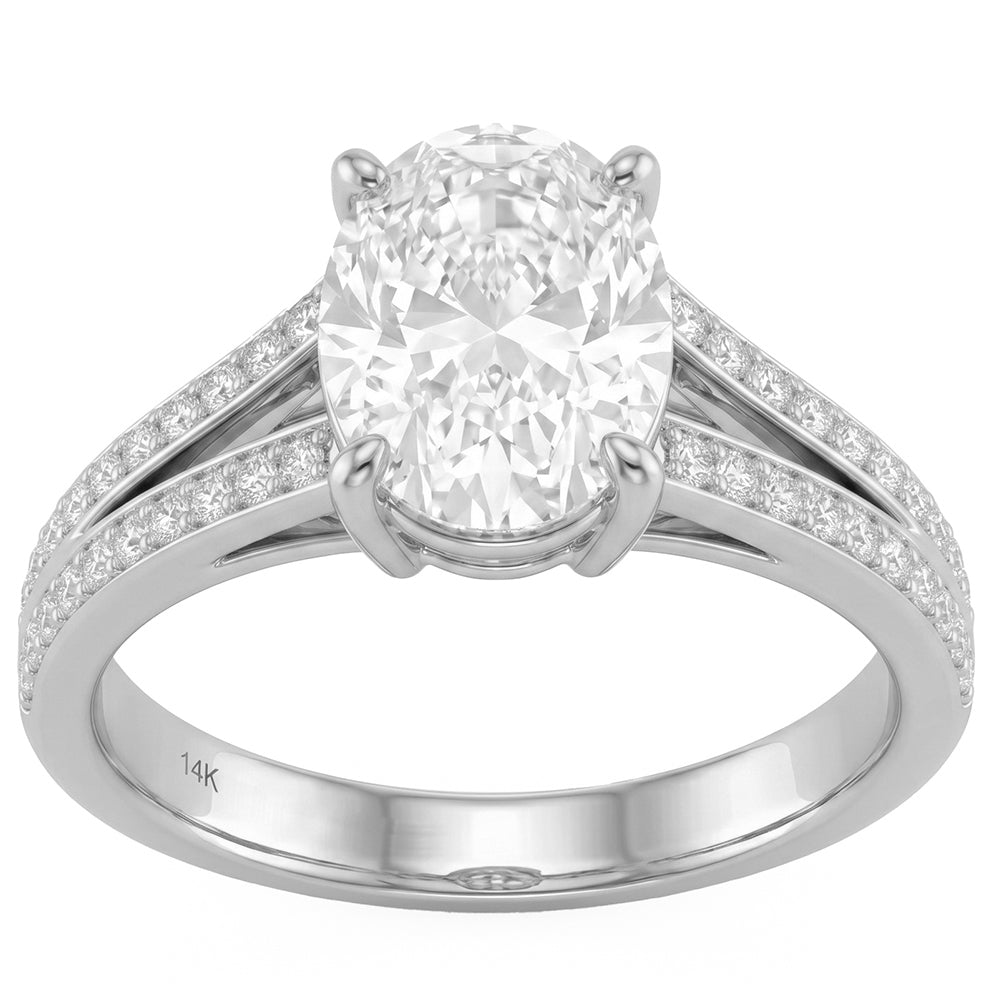 5.25ct 14K White Gold Diamond Ring Size 6.5