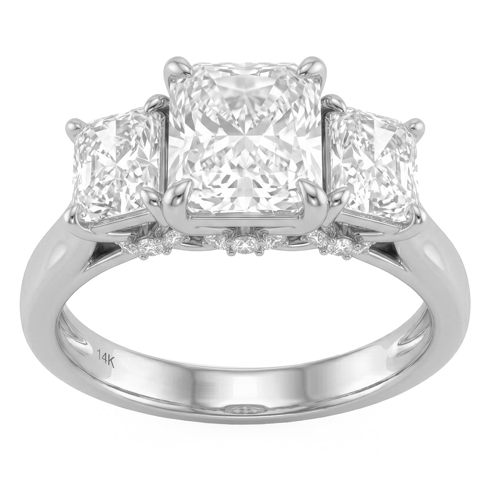 3.77ct 14K White Gold Diamond Ring Size 6.5