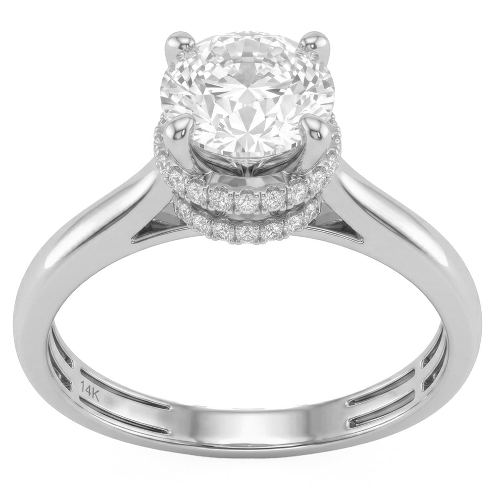 2.2ct 14K White Gold Diamond Ring Size 6.5