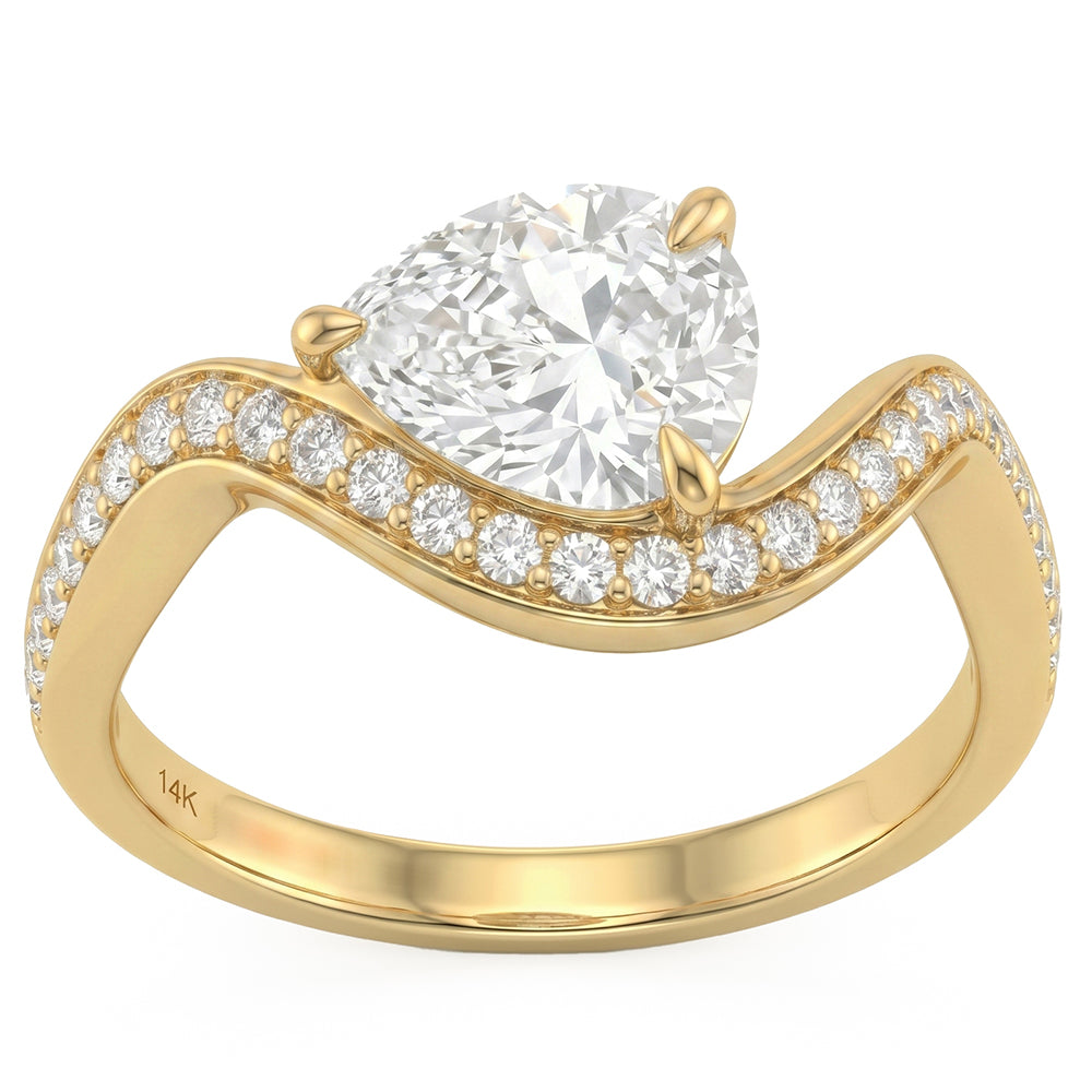 1.23ct 14K Yellow Gold Diamond Ring Size 6.5