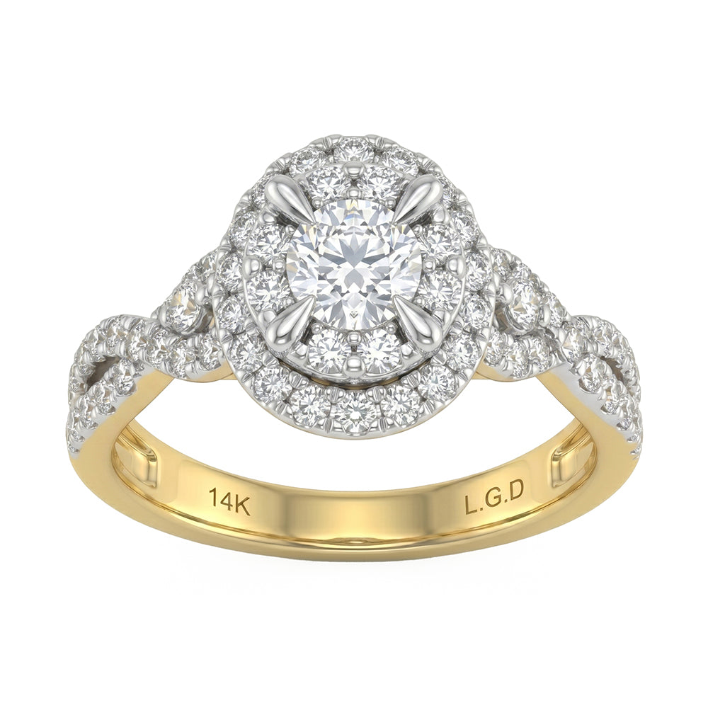 1.02ct 14K Yellow Gold Diamond Ring Size 6.5