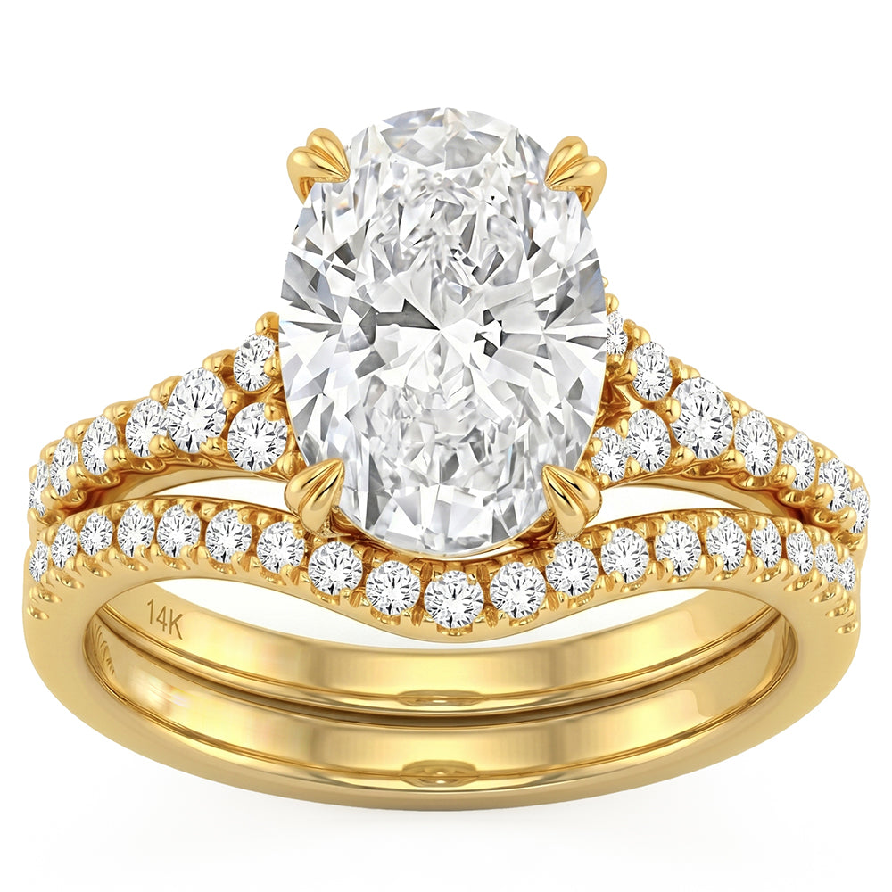 3.3ct 14K White Gold Diamond Ring Size 6.5