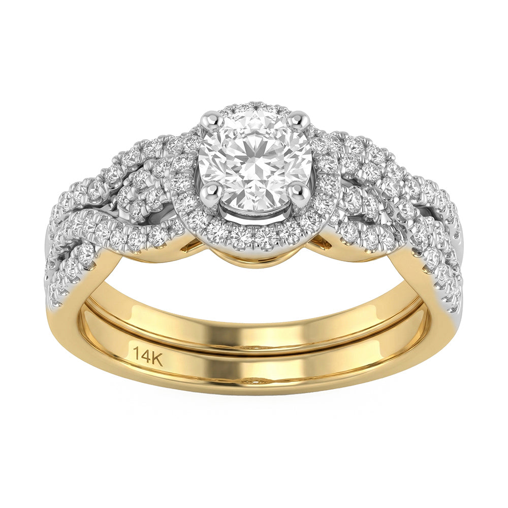 0.96ct 14K Yellow Gold Diamond Ring Size 6.5