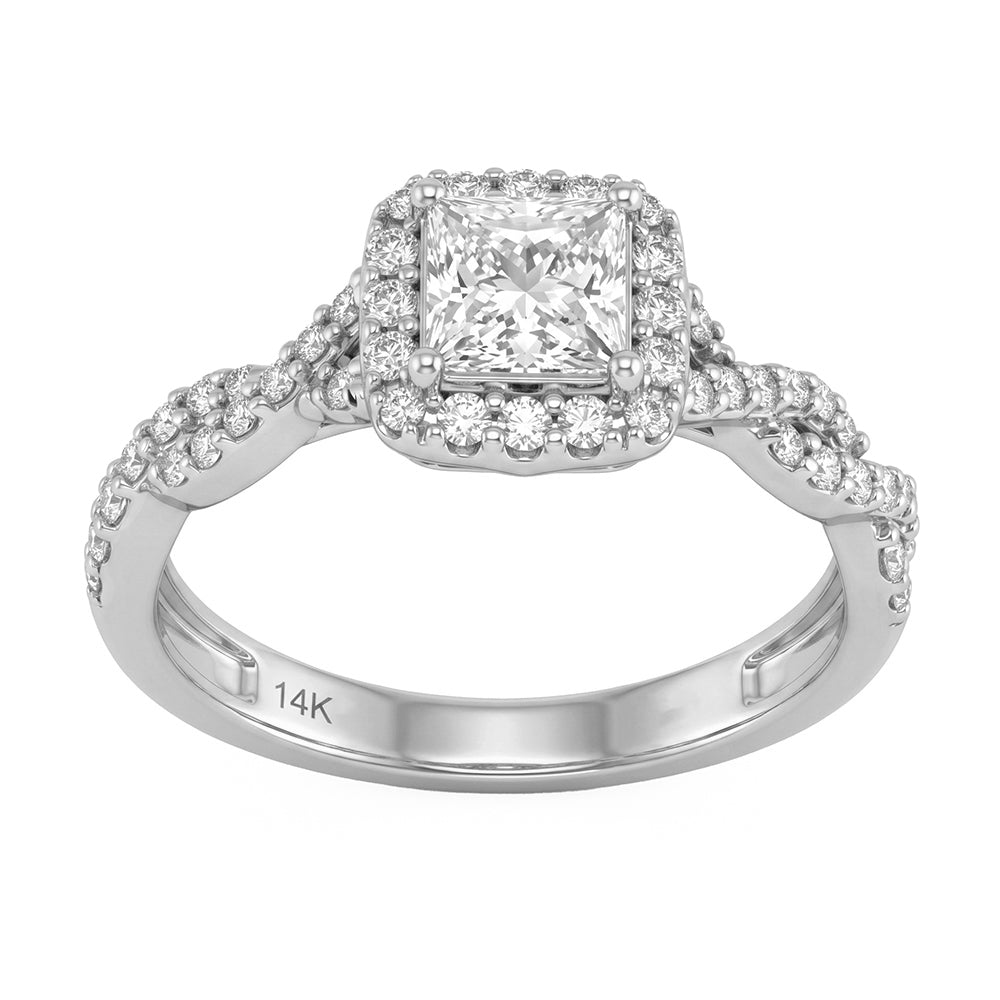 1.18ct 14K White Gold Diamond Ring Size 6.5
