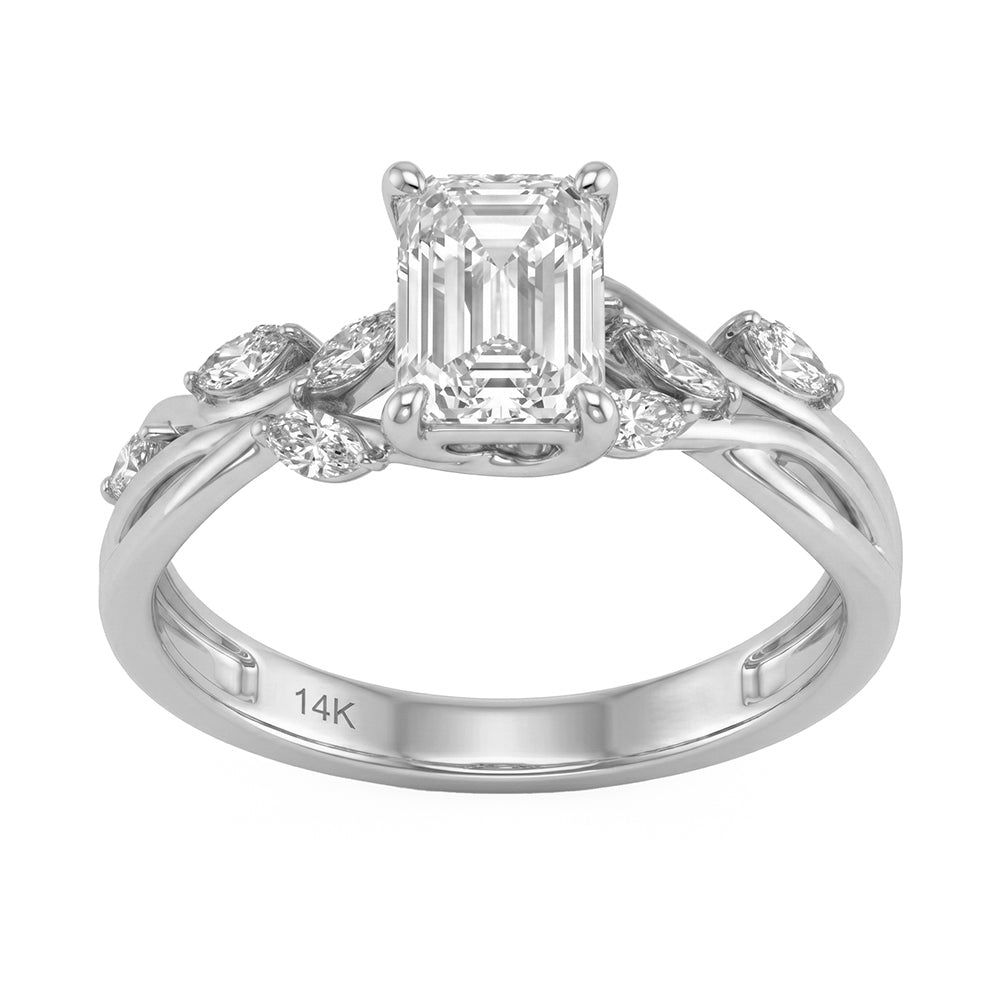 1.3ct 14K White Gold Diamond Ring Size 6.5