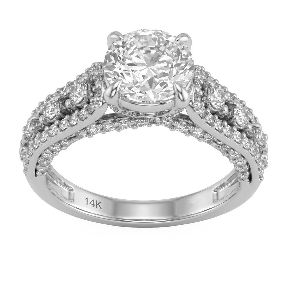 2.98ct 14K White Gold Diamond Ring Size 6.5