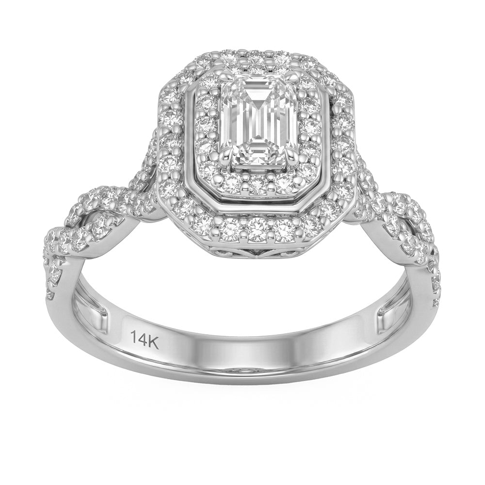 1.13ct 14K White Gold Diamond Ring Size 6.5