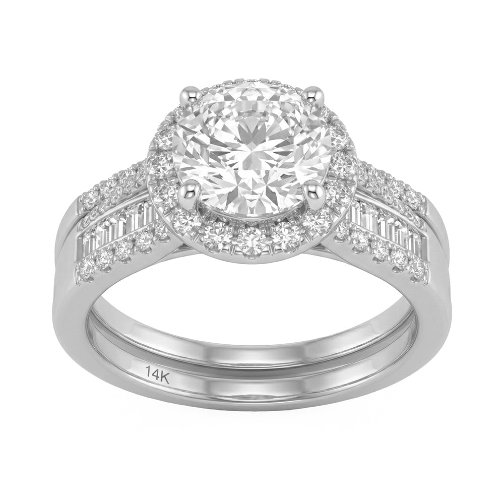 1.51ct 14K White Gold Diamond Ring Size 6.5