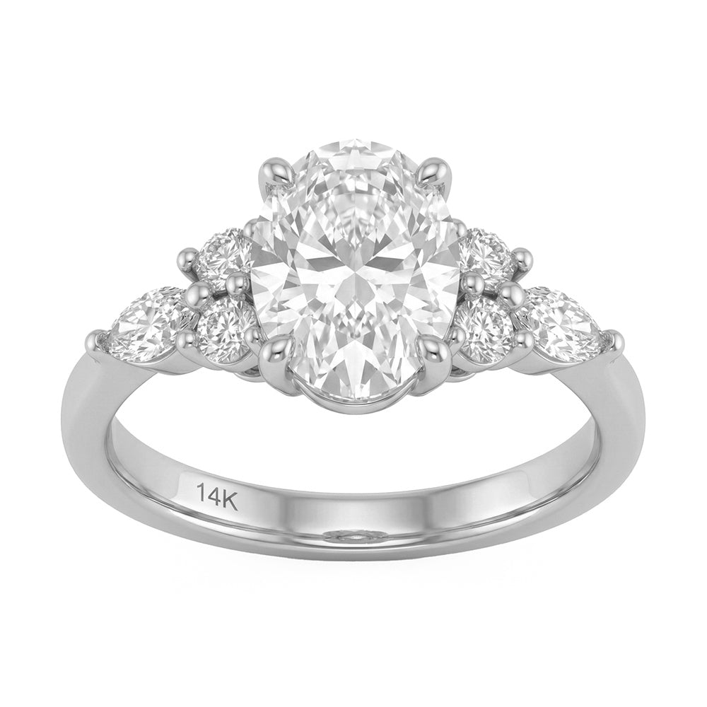 2.49ct 14K White Gold Diamond Ring Size 6.5
