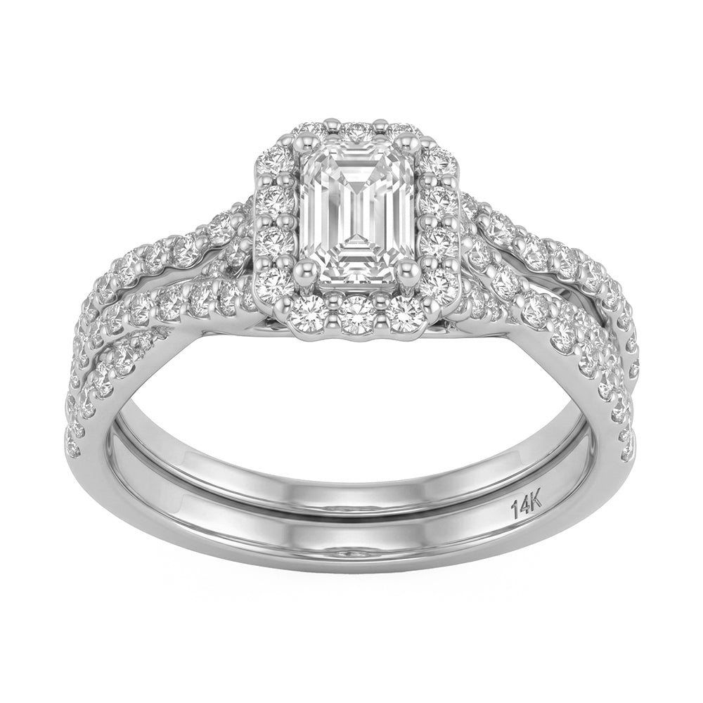 0.98ct 14K White Gold Diamond Ring Size 6.5