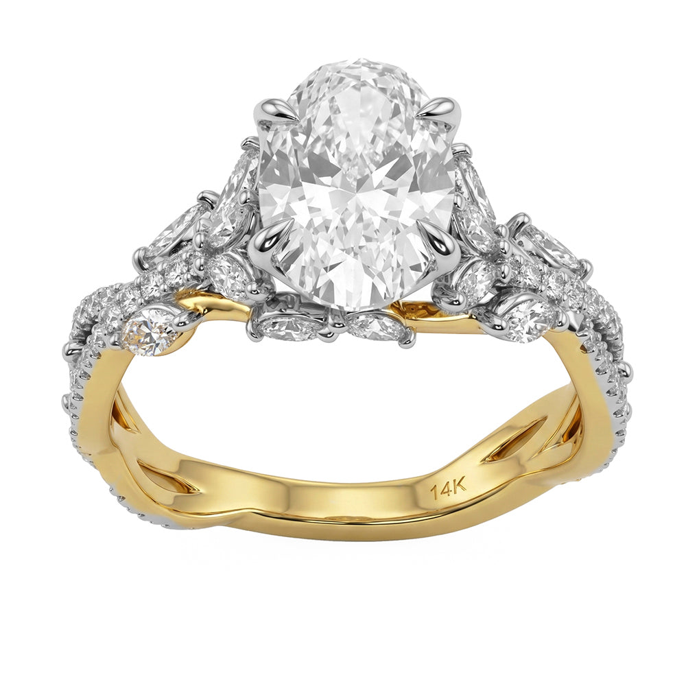 2.81ct 14K Yellow Gold Diamond Ring Size 6.5
