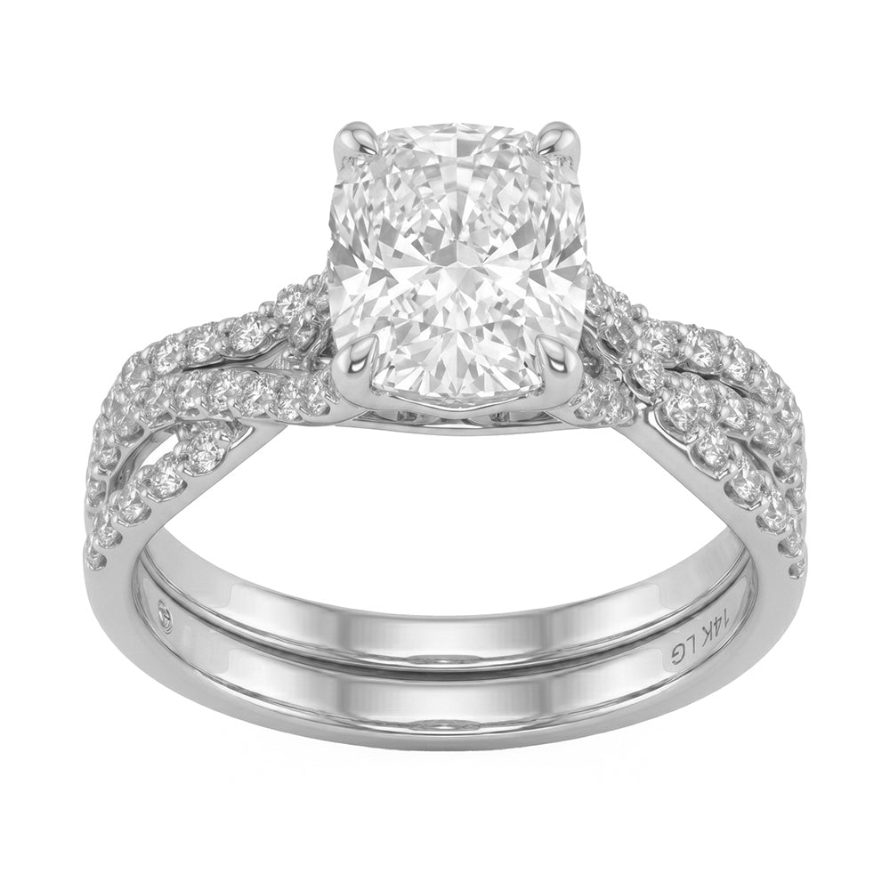 2.58ct 14K White Gold Diamond Ring Size 6.5