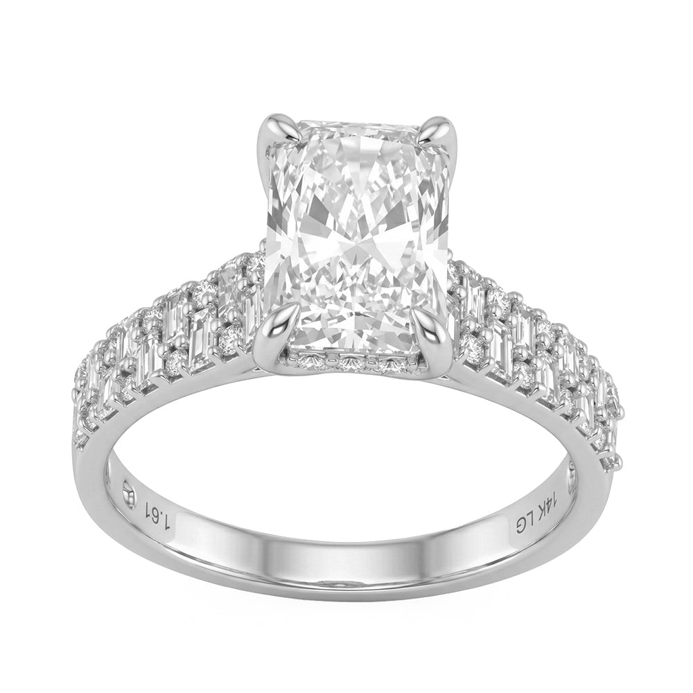 2.61ct 14K White Gold Diamond Ring Size 6.5