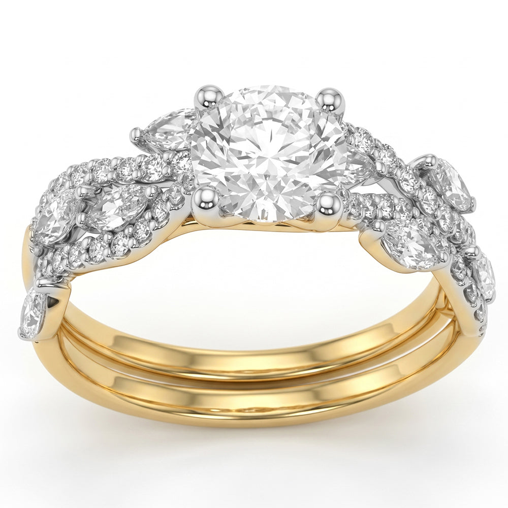 1.85ct 14K Yellow Gold Diamond Ring Size 6.5